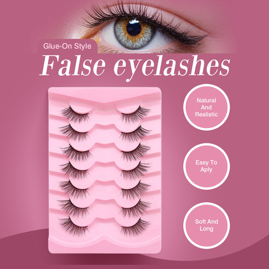 7 Pairs Wispy Cat Eye Lashes – Natural Look, Soft & Fluffy